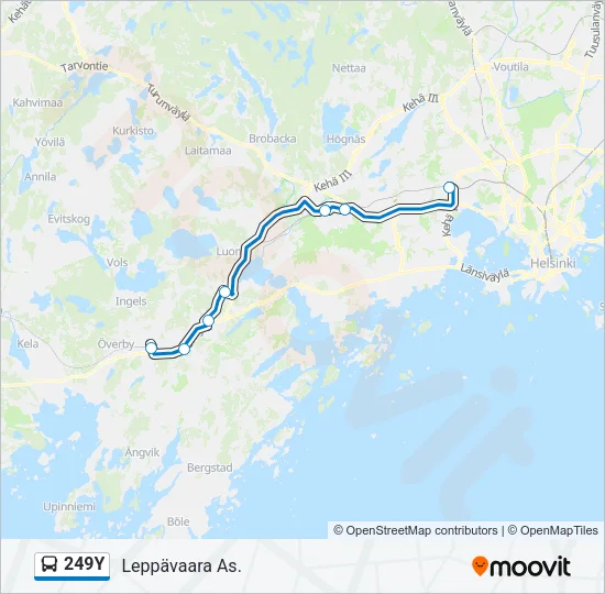 249Y Bus Line Map