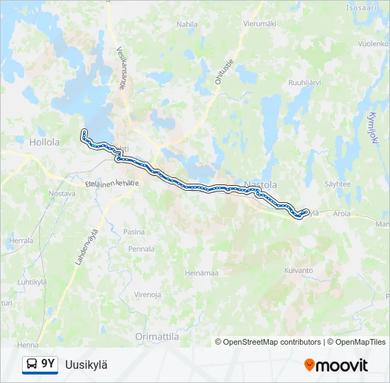 9Y Bus Line Map