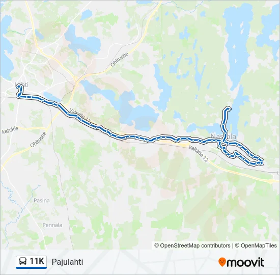 11K Bus Line Map