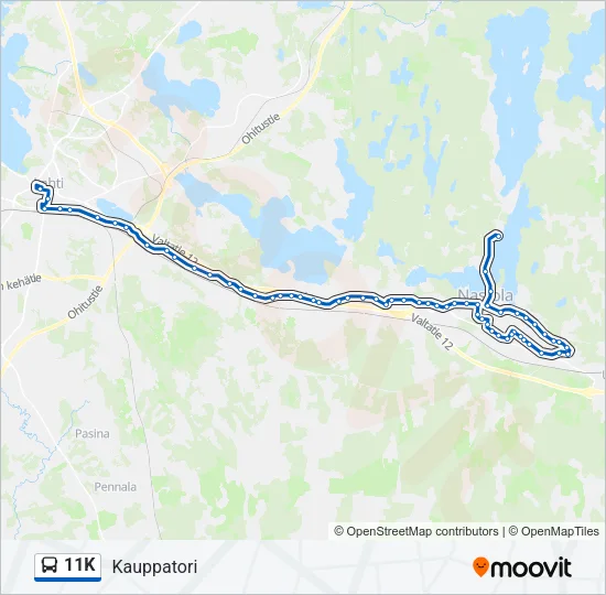 11K Bus Line Map