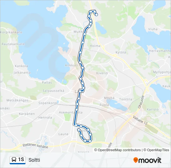 1S Bus Line Map