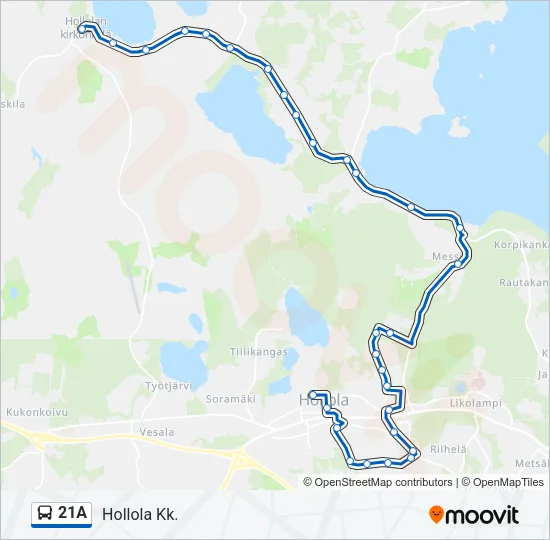 21A Bus Line Map