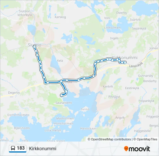 183 Bus Line Map