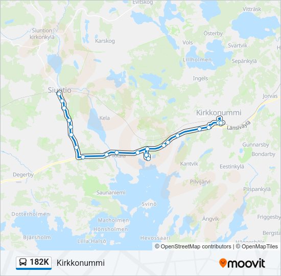 182K Bus Line Map