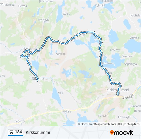 184 Bus Line Map