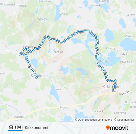 184 Bus Line Map