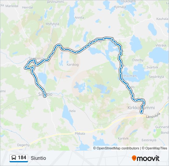 184 Bus Line Map