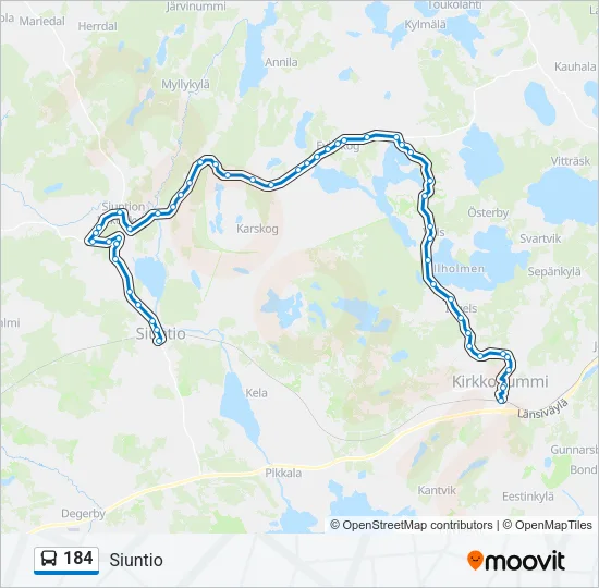 184 Bus Line Map