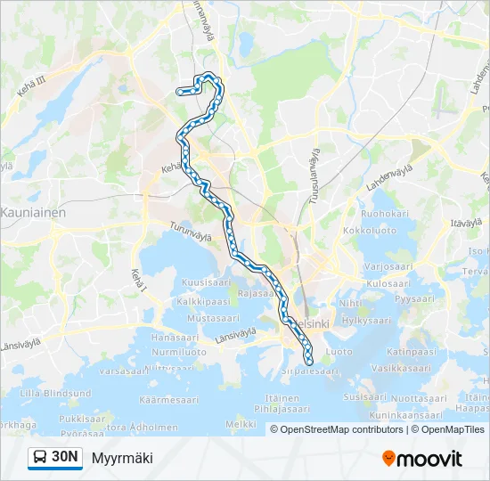 30N Bus Line Map