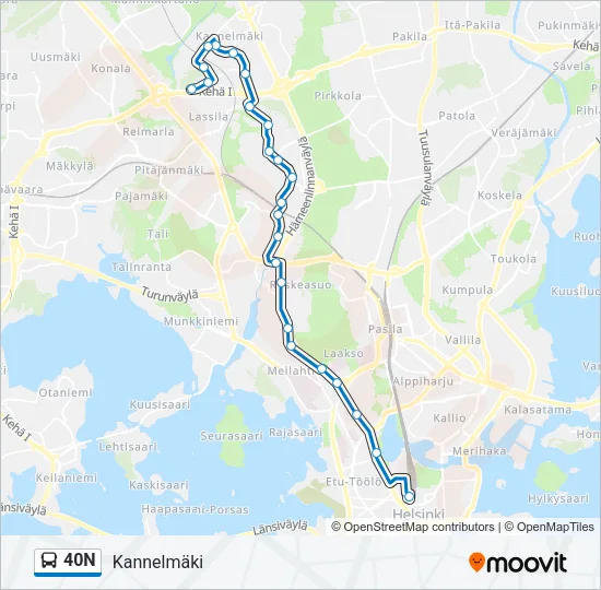 40N Bus Line Map