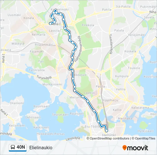 40N Bus Line Map