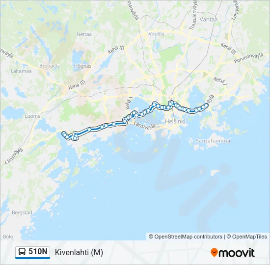 510N Bus Line Map