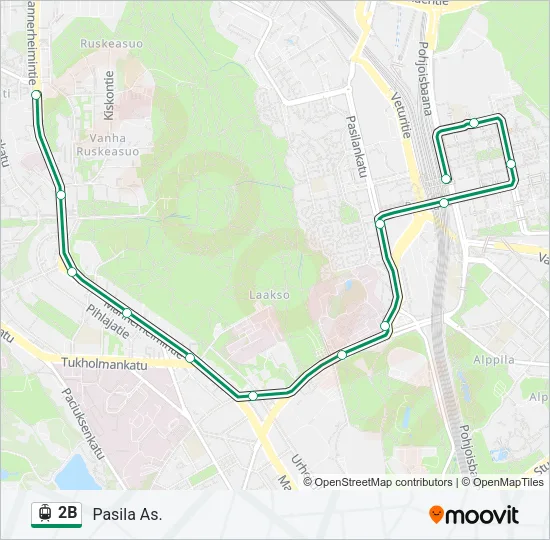 2B Tram Line Map