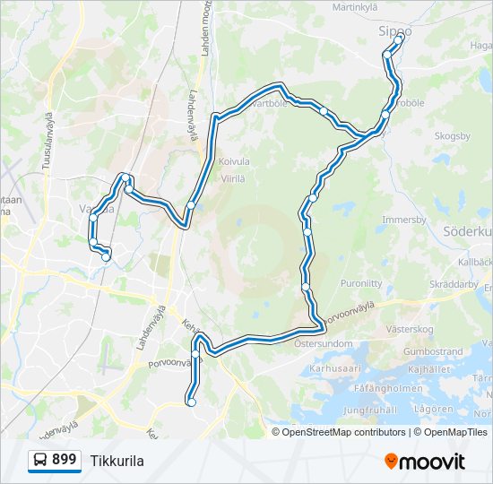 899 Bus Line Map