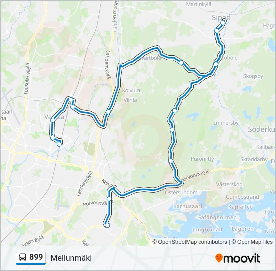 899 Bus Line Map