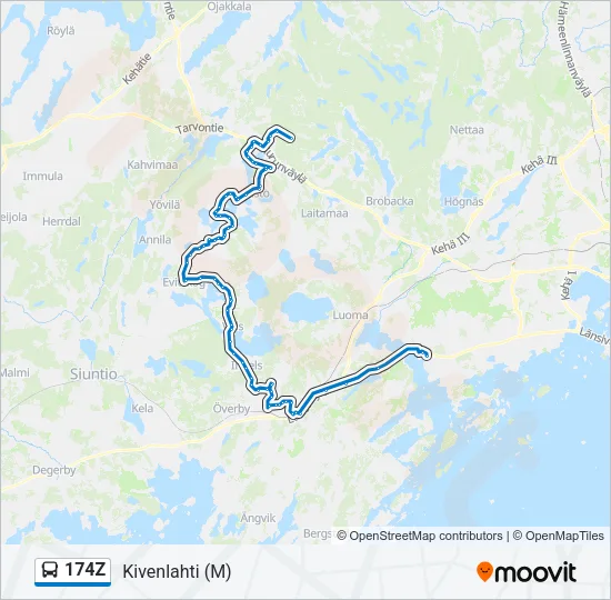 174Z Bus Line Map