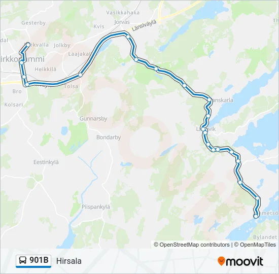 901B Bus Line Map