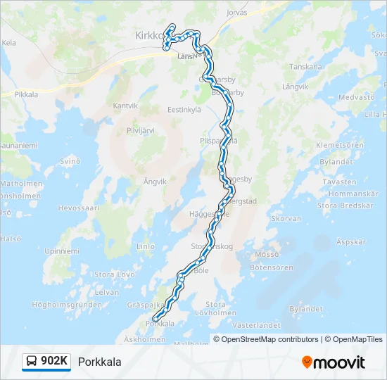 902K Bus Line Map
