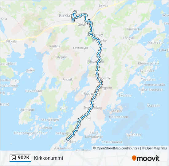 902K Bus Line Map
