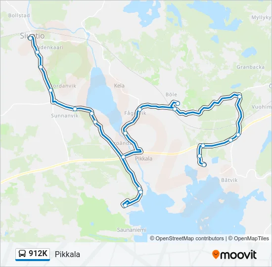 912K Bus Line Map