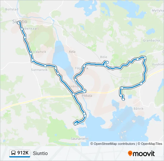 912K Bus Line Map