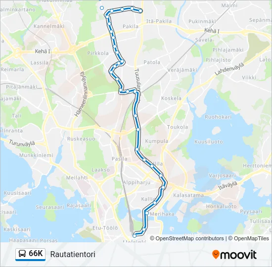 66K Bus Line Map