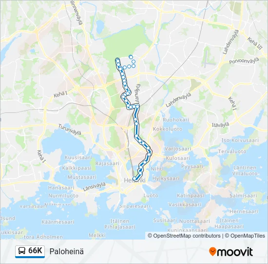 66K Bus Line Map