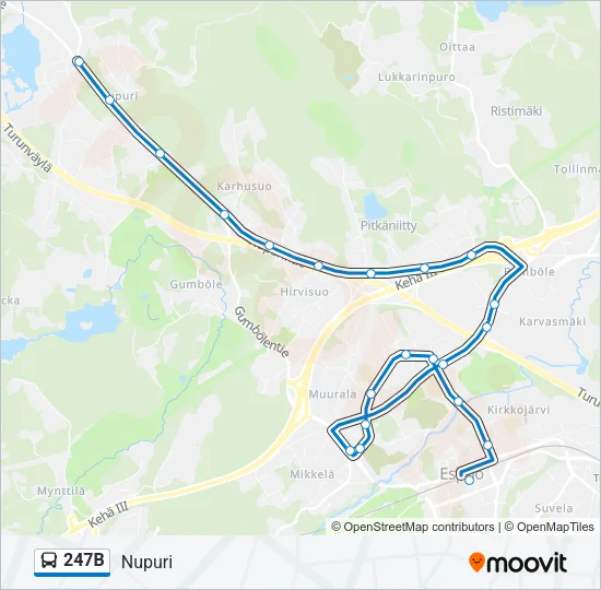 247B Bus Line Map