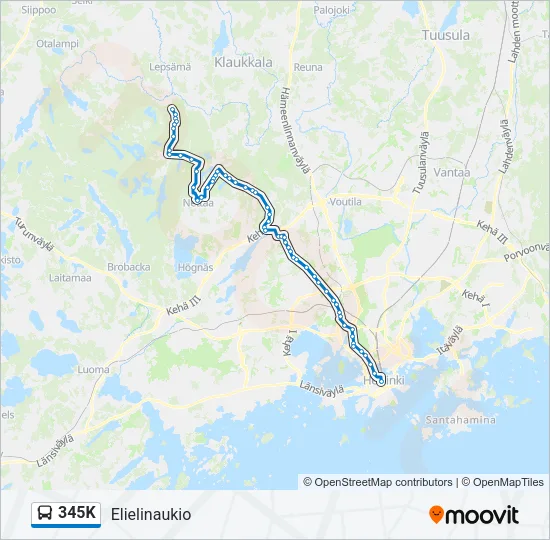 345K Bus Line Map
