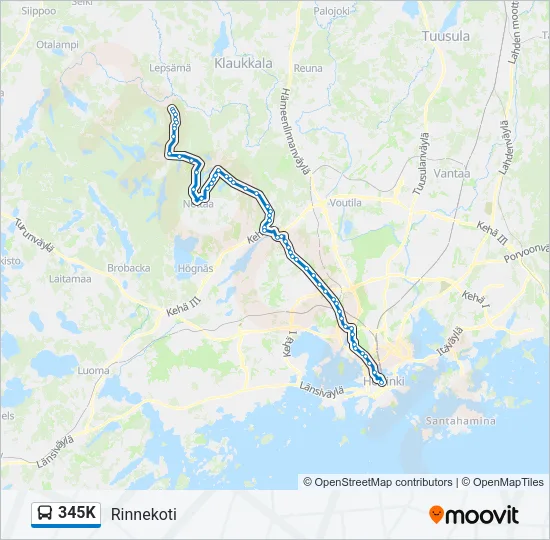345K Bus Line Map