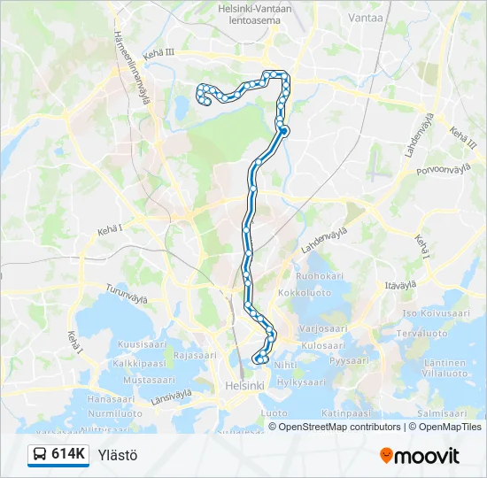 614K Bus Line Map