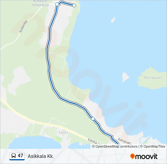 47 Bus Line Map