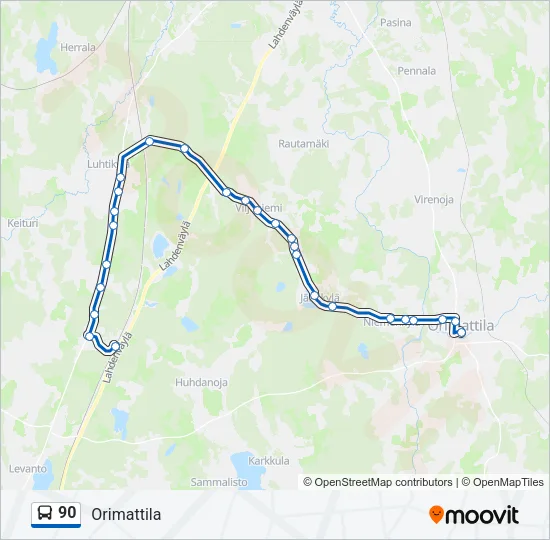 90 Bus Line Map