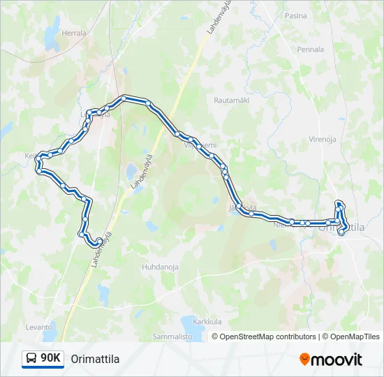 90K Bus Line Map