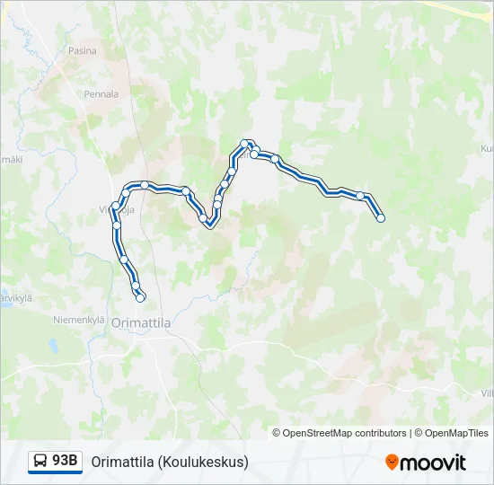 93B Bus Line Map