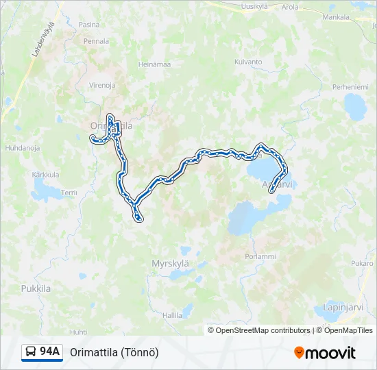 94A Bus Line Map