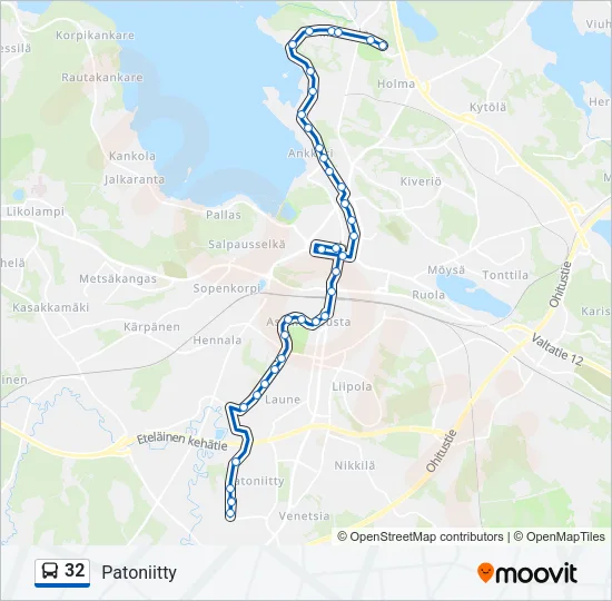 32 Bus Line Map