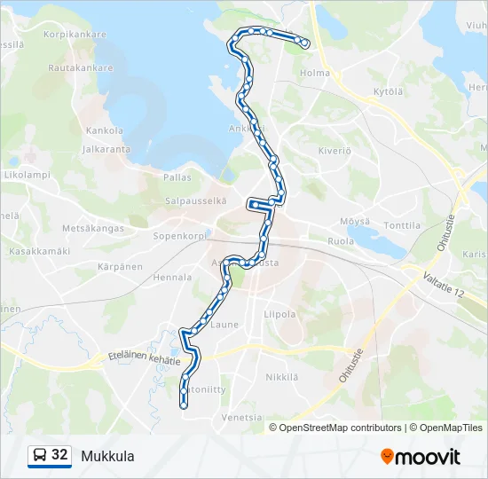 32 Bus Line Map
