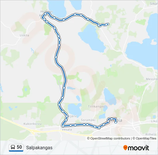 50 Bus Line Map