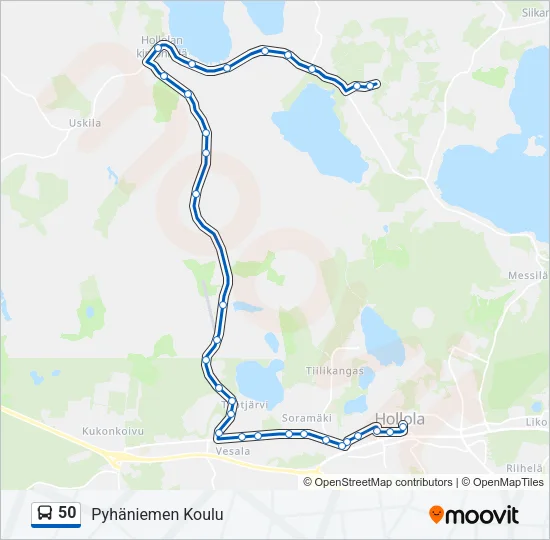 50 Bus Line Map