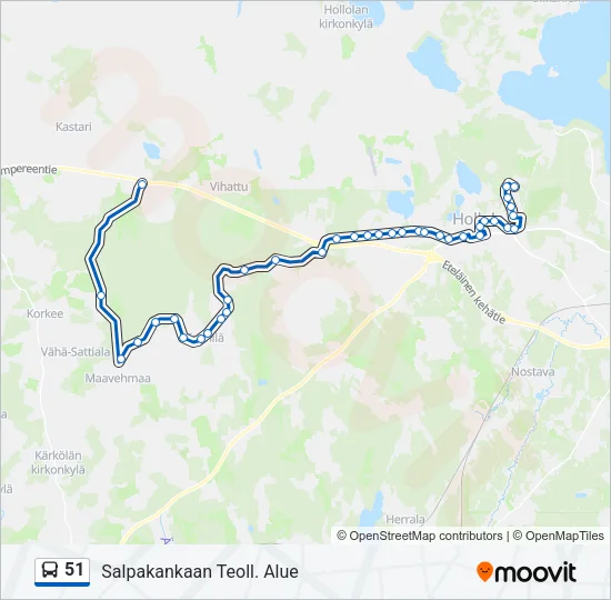51 Bus Line Map