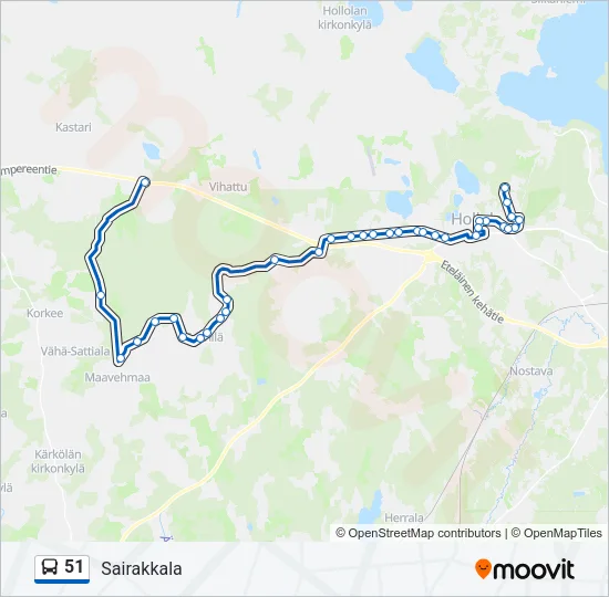 51 Bus Line Map