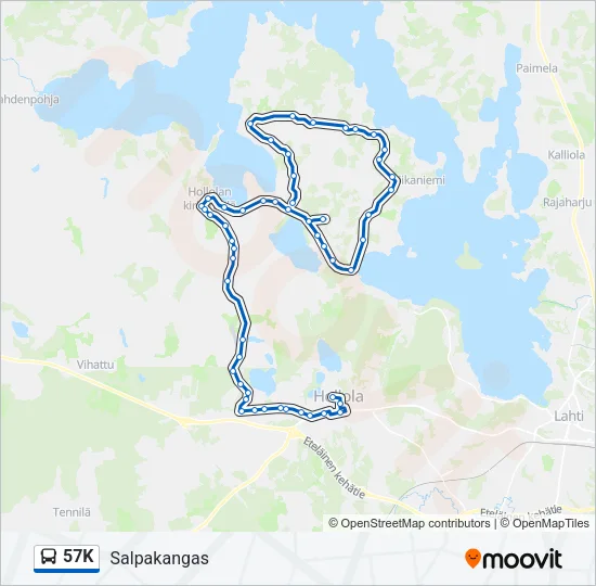 57K Bus Line Map