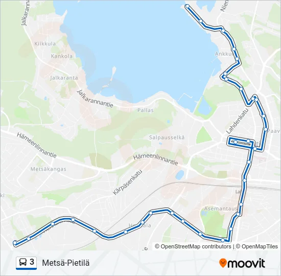 3 Bus Line Map