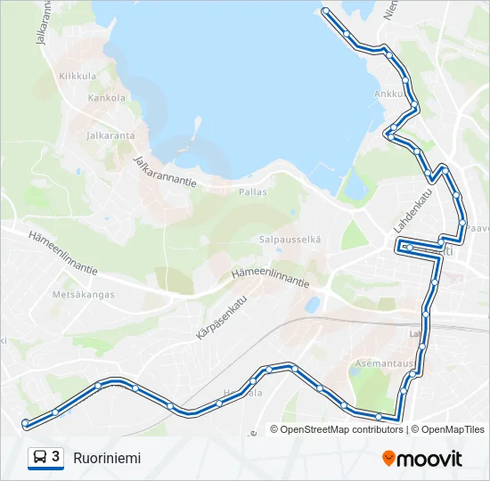 3 Bus Line Map