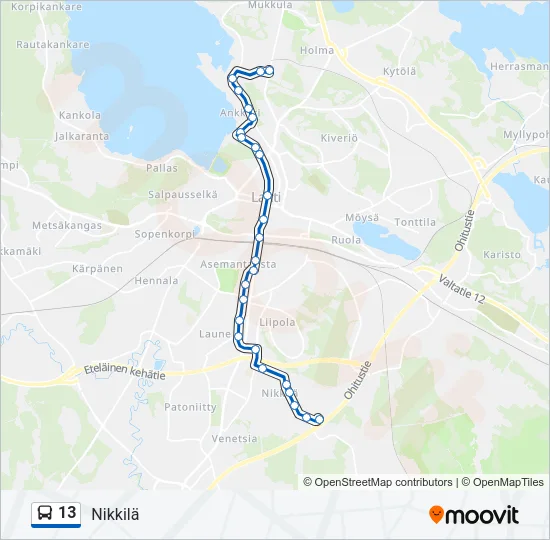 13 Bus Line Map