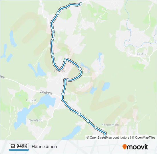 949K Bus Line Map