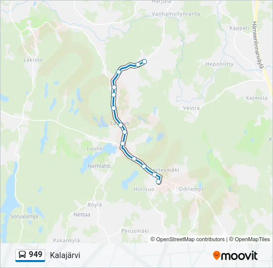 949 Bus Line Map