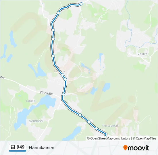949 Bus Line Map