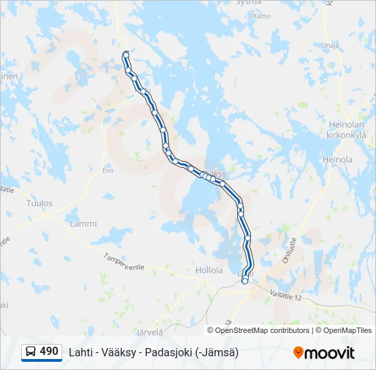 490 Bus Line Map